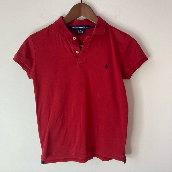 RALPH LAUREN Red w Navy Horse POLO - Picture 2 of 7